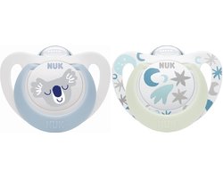 NUK Light Star Day&Night fopspenen, 2st. set 0-6 maanden