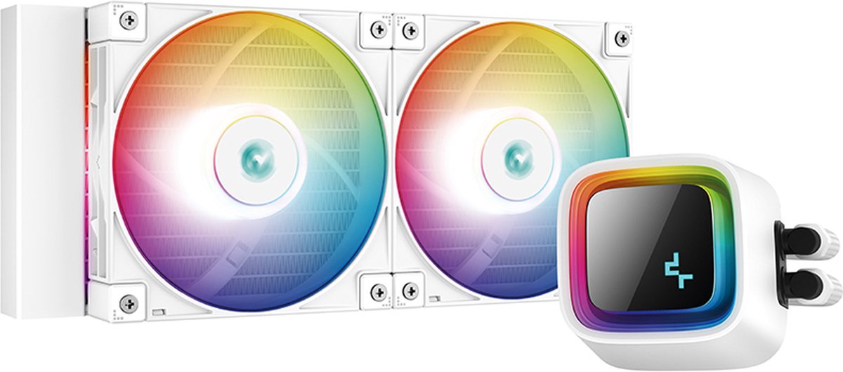 DeepCool LS520 240mm ARGB White Water Cooler, 2x FC120 120mm PWM ARGB High Performance Fan, sockets: Intel: LGA2066/2011-v3/2011/1700/1200/1151/1150/1155 AMD: AM5/AM4