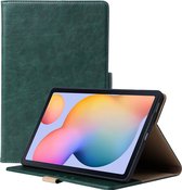 Phreeze Tablethoes - Geschikt voor Samsung Galaxy Tab S6 Lite - 2022 - Luxe Lederen Hoesje - Ingebouwde Standaard met Kaarthouders - Hoesje met Magnetische Sluiting - Beschermhoes - Groen