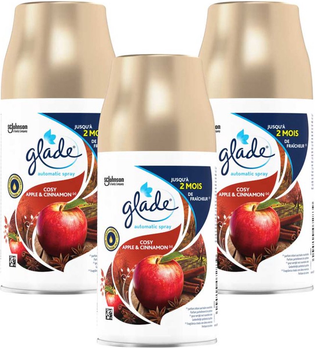 3x Glade Automatische Spray Navulling Apple & Cinnamon 269 ml