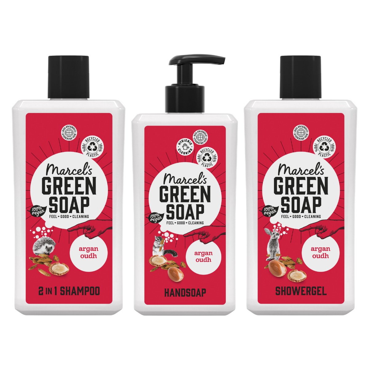Cadeau voor vrouw Marcels Green Soap douchegel Marcels Green soap 2 in 1 vegan shampoo Marcels Green Soap handzeep douchespons kam en nagelborstel - Vegan - Geschenkset vrouwen - verjaardag - 6 producten