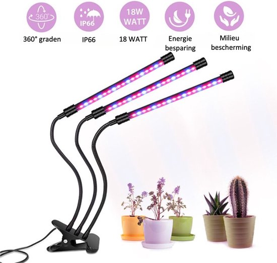 4 stuks groeilampen, plantenlamp, led volledig spectrum