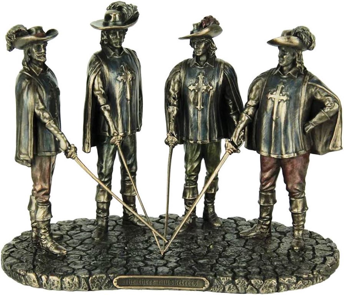 Veronese Design - Beeld/Figuur - De Drie Musketiers - Zeer Gedetailleerd en Mooi - 14cm x 18,6cm x 9cm