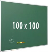 Krijtbord PRO - Magnetisch - Schoolbord - Eenvoudige montage - Geëmailleerd staal - Groen - 100x100cm