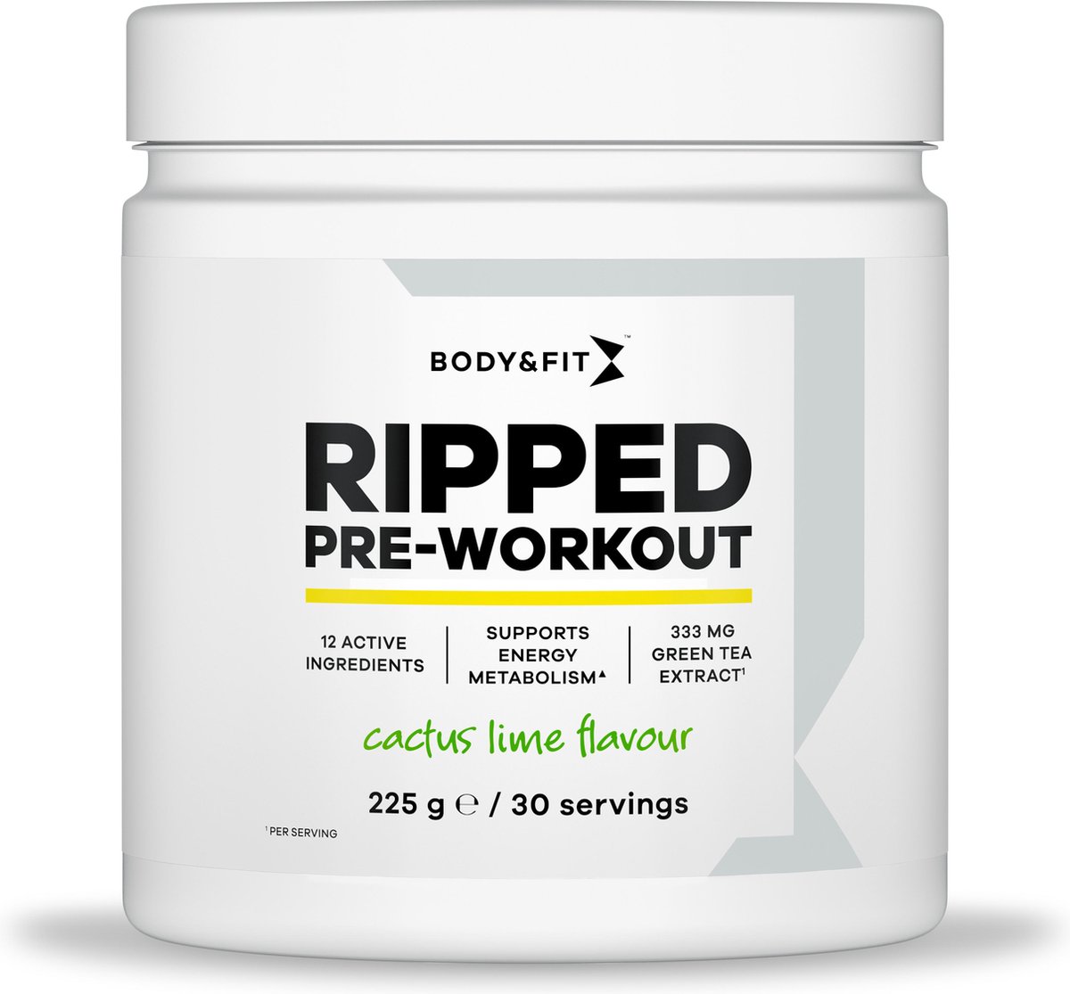 Goedkoopste Body & Fit Ripped Pre Workout - Cactus & Limoen Pre-Workout Poeder - 30 doseringen (225 gram