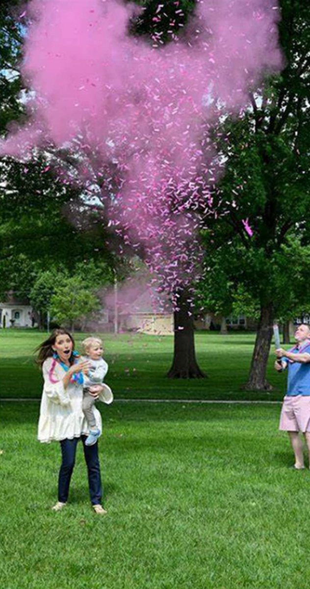 Gender Reveal rookkanon geslacht verkondiging confetti shooter 2 roze