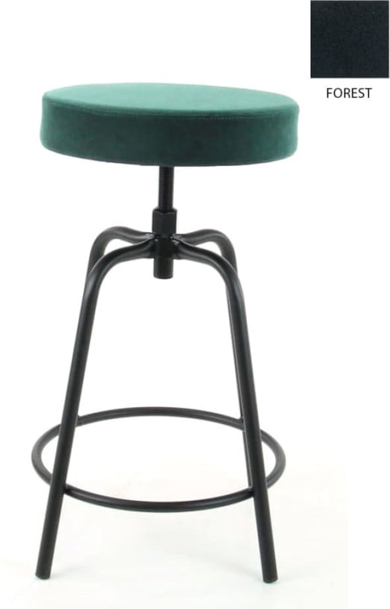 Workliving Barkruk Laag Rond - Velvet Forest - 60-68 CM