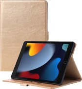 Phreeze Tablethoes - Geschikt voor iPad 9 2021 Hoes - 10.2 Inch - Luxe Lederen Hoesje - Ingebouwde Standaard met Kaarthouders - Hoesje met Magnetische Sluiting - Beschermhoes - Goud