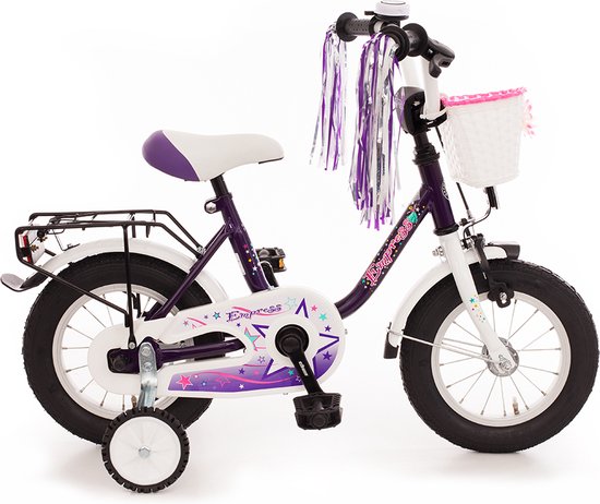 Bachtenkirch Empress, kinderfiets, 12 inch, lila en wit