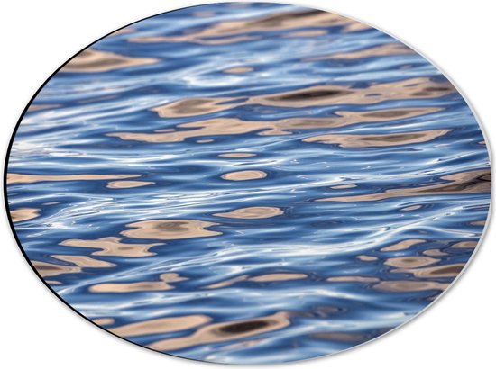 Dibond Ovaal - Licht vallend op het Water - 40x30 cm Foto op Ovaal (Met Ophangsysteem)