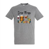 T-shirt Group theraphy - Grey Melange T-shirt - Maat XXL - T-shirt met print - T-shirt heren - T-shirt dames