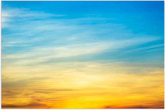 Poster Glanzend – Oranje Lucht van Zonsondergang - 60x40 cm Foto op Posterpapier met Glanzende Afwerking