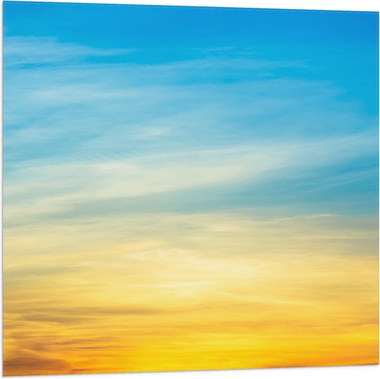 Vlag - Oranje Lucht van Zonsondergang - 80x80 cm Foto op Polyester Vlag