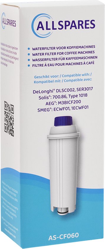 10x Filtro de agua para Delonghi compatible para DLSC002 EC800 ECAM ETAM