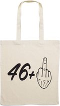 47 jaar | canvas | canvastas | middelvinger | Tas | kado voor verjaardag | cadeau | jarig