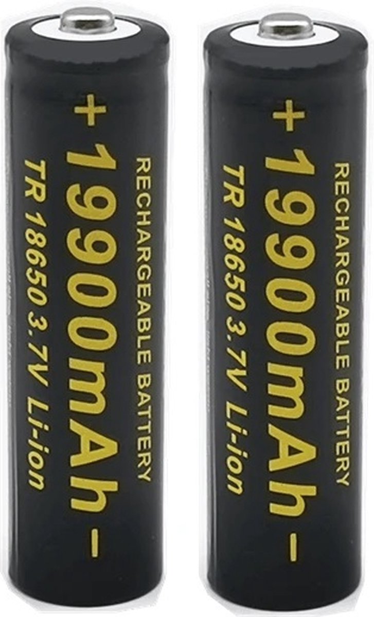Fijita® - Oplaadbare LI-ION TR18650 batterijen 3,7V / 19900mAH - 2 stuks