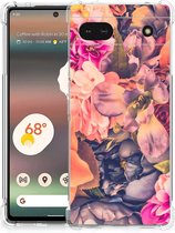 Silicone Case Google Pixel 6A Smartphone hoesje met doorzichtige rand Bloemen Boeket