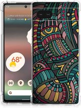 Telefoonhoesje Google Pixel 6A Telefoon Hoesje met transparante rand Aztec
