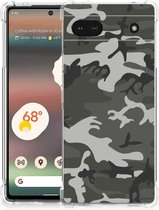 Telefoon Hoesje Google Pixel 6A Smartphone hoesje met doorzichtige rand Army Light