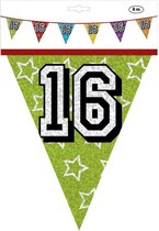 Slinger - 16 Jaar - Vlaggenlijn - 8 Meter - Verjaardag - Sweet Sixteen - Birthday - Feest - Feestdecoratie - Decoratie - Versiering - Holografisch