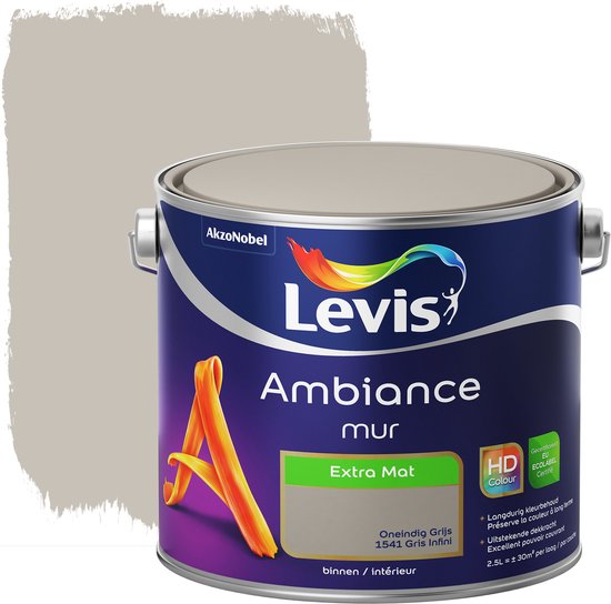 Peinture Levis Ambiance Mur extra mate 1 L noir