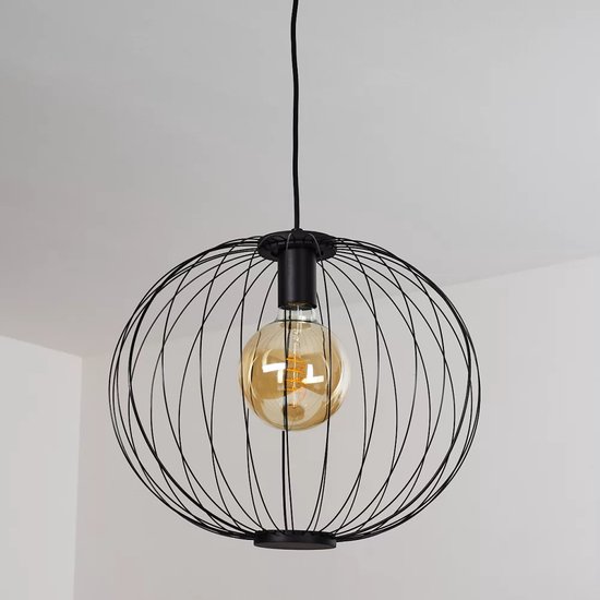 Zwart metalen hanglamp 40 x 150 cm Marama Light & Style Plafondlamp