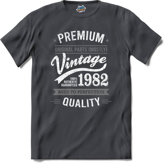 Vintage Legend Sinds 1982 - verjaardag en feest cadeau - Kado tip - T-Shirt - Unisex - Mouse Grey - Maat 3XL