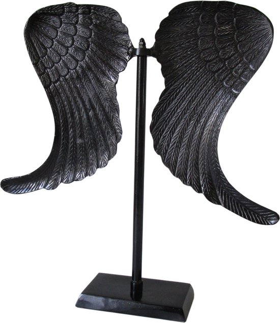 Deco4yourhome® - Vleugels op Standaard - Wings - Zwart - Decoratie - Raamdecoratie
