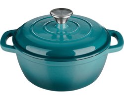 Silvercrest Gietijzeren Braadpan - Kleur: Petrol - Inhoud: ca. 2,8 L - Ø22 cm -…