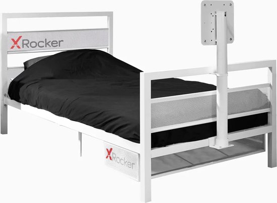 X Rocker Basecamp Single TV Vesa Mount Gaming Bed - White