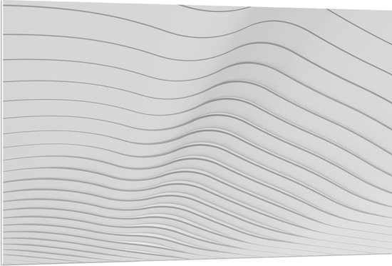 PVC Schuimplaat- Golvende Lijnen op Witte Achtergrond - 120x80 cm Foto op PVC Schuimplaat
