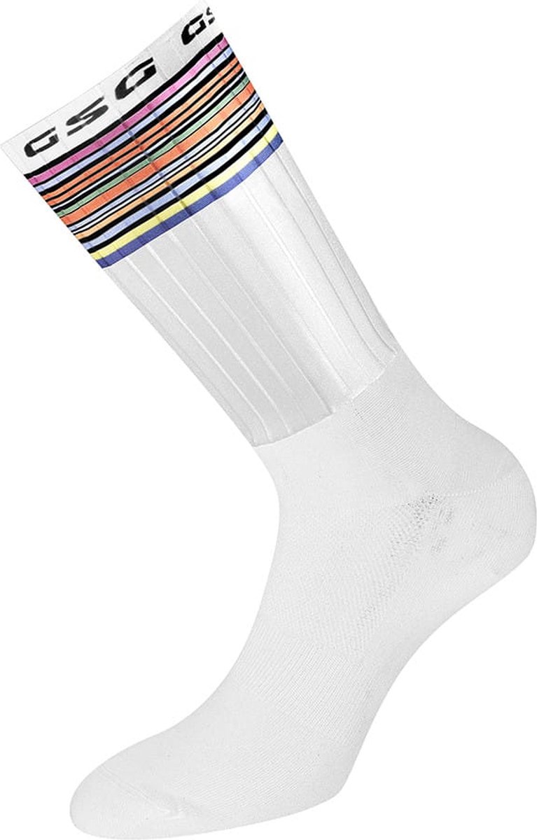 GSG Socks AERO Rainbow/White maat S/M
