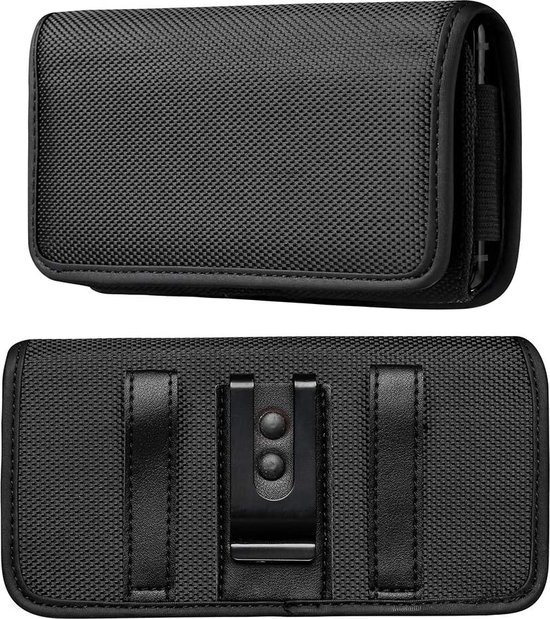 Étui de Riem - Étui de téléphone universel Étui en nylon 5.5 Étui Samsung A54 / Étui Samsung A14 / Sasmung A34 / M13 / M33 Zwart