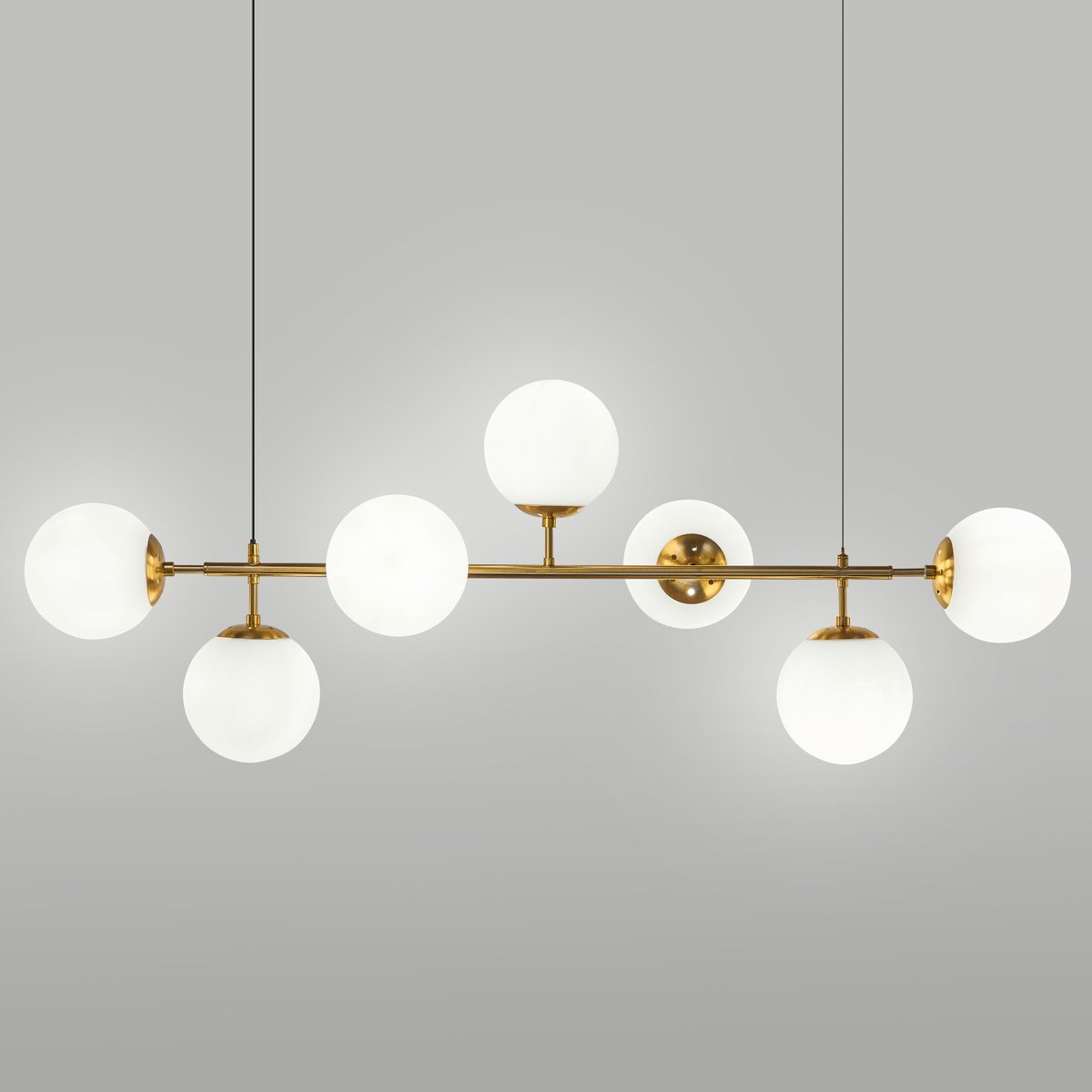 Design hanglamp met 7-lichts melkglazen bollen | bol.com