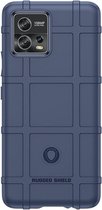 Motorola Moto G72 Hoesje - Rugged Shield TPU Gelcase - Blauw - GSM Hoesje - Telefoonhoesje Geschikt Voor Motorola Moto G72