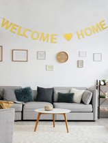 Slinger Glitter Goud Welcome Home | Guirlande - Vlaggenlijn – Vlag | Welkom Thuis – Versiering - Decoratie | DH collection