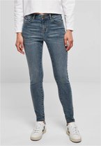 Urban Classics - Mid Waist Skinny jeans - Taille, 26 inch - Blauw