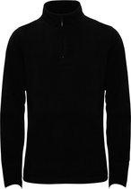 Zwarte dunne dames fleece trui met halve rits model Himalaya merk Roly maat 2XL