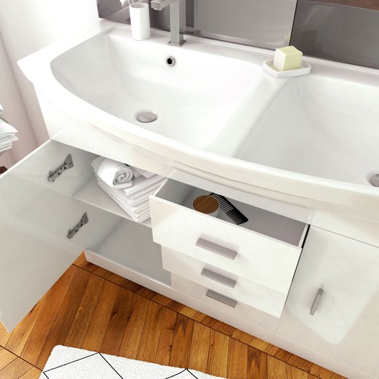 Meuble de salle de bain Wit avec double vasque 120cm sur pied + vasque  céramique... | bol