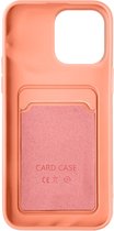 Geschikt voor Apple iPhone 14 Pro Max Soft Silicone Case Kaarthouder Forcell roze