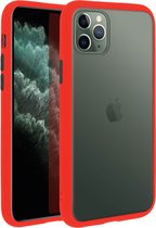Geschikt voor Apple iPhone 11 Pro Max Case Achterkant Gekleurde Mat Valbestendige Contour Rood
