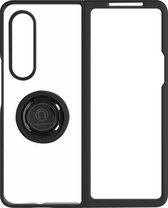 Geschikt voor Samsung Galaxy Z Fold 3 Bi-materiaal Case Ring Video-Ondersteuning zwart