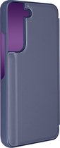Folio Etui Spiegel Hoes Geschikt voor Samsung Galaxy S22 Doorzichtige Flap Paars