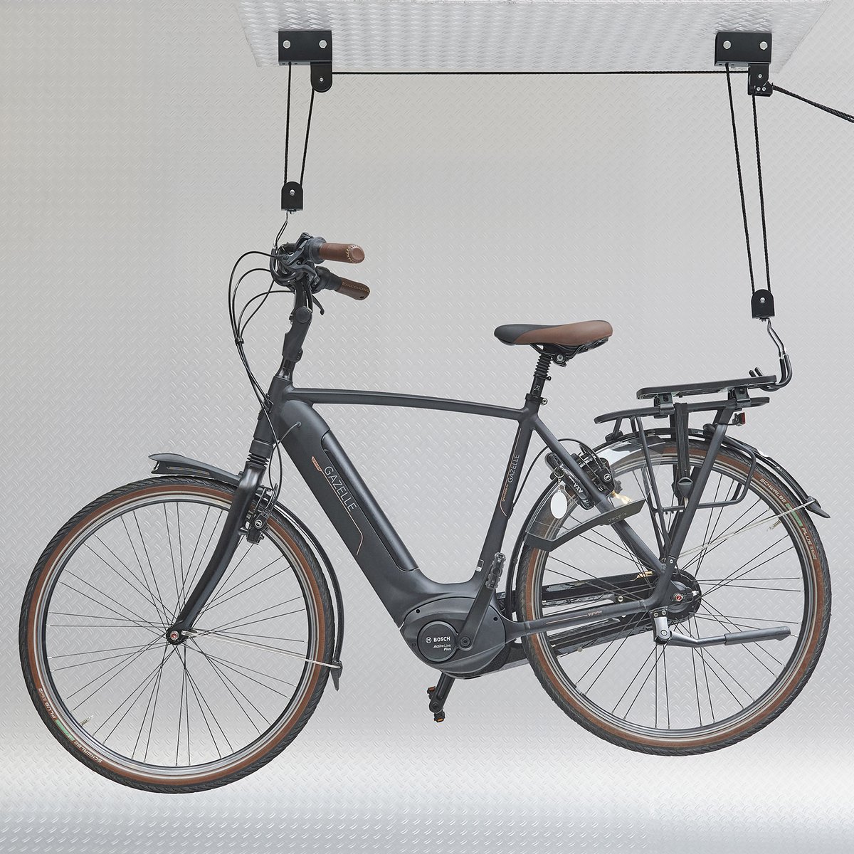 Datona® Fietslift - Fiets ophangsysteem 50 kg - Katrolsysteem met 2 Haken - Incl. bevestigingsset - Voor racefiets, MTB & E-bike – foto 5