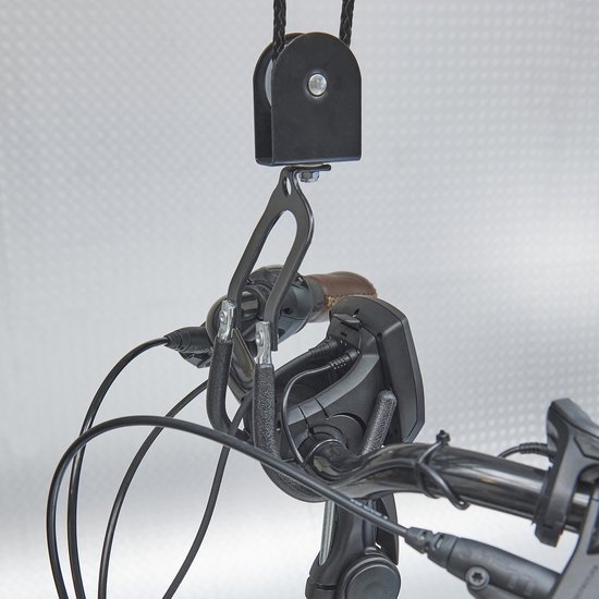 Datona® Fietslift - Fiets ophangsysteem 50 kg - Katrolsysteem met 2 Haken - Incl. bevestigingsset - Voor racefiets, MTB & E-bike