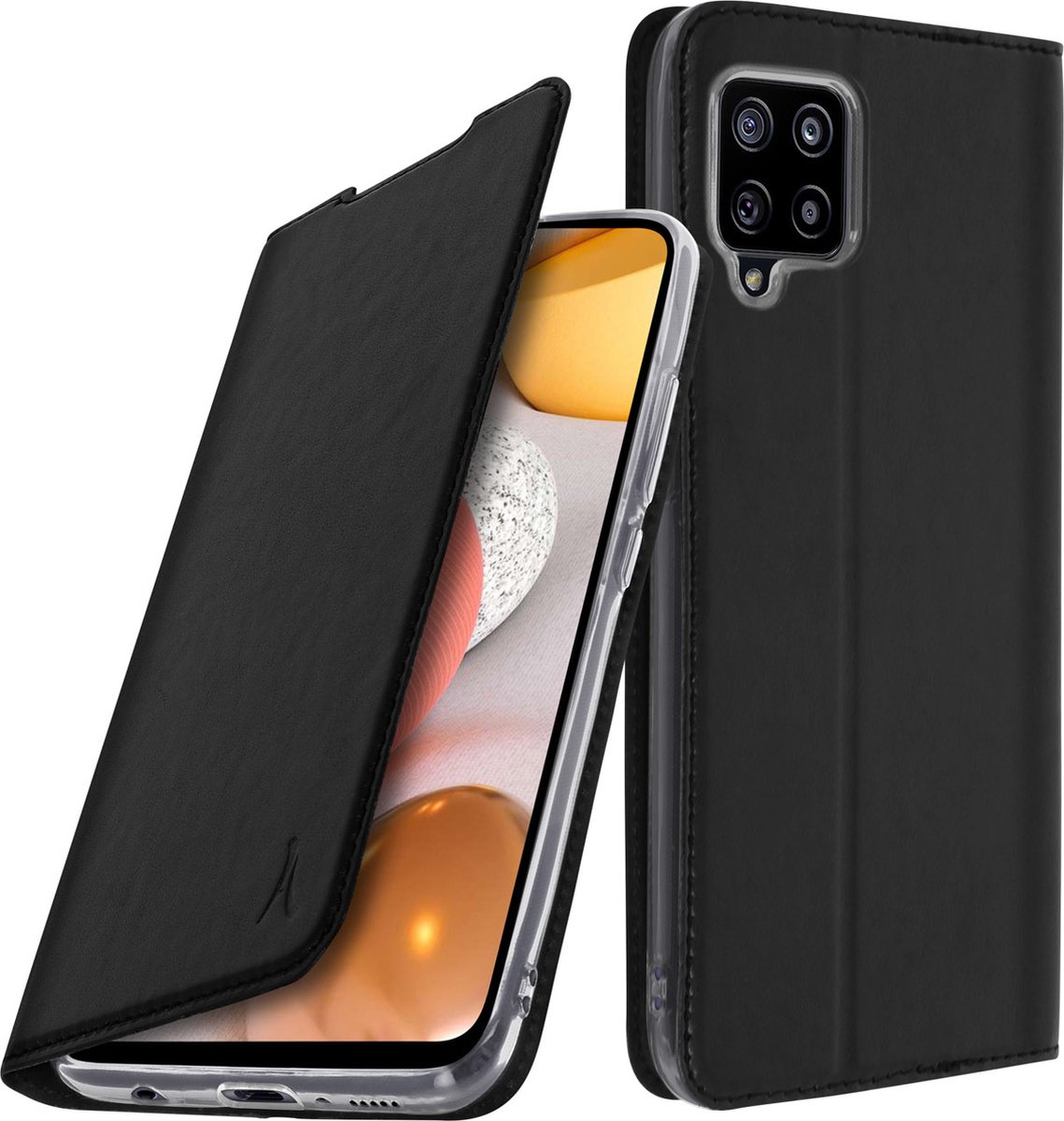 Bookcase Geschikt voor Samsung Galaxy A42 met Kaarthouder Video Standaard Akashi zwart