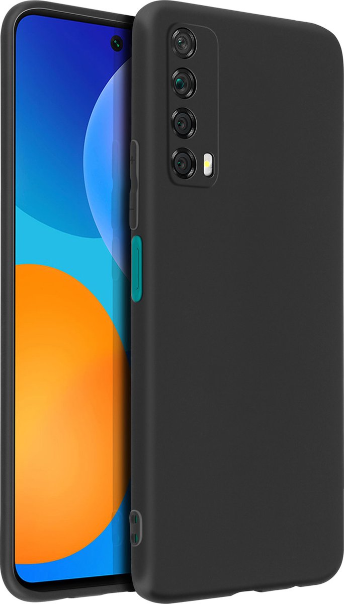 Geschikt voor Huawei P smart 2021 Case Sterk Soepel en Flexibel Siliconegel Zwart