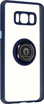 Geschikt voor Samsung Galaxy S8 Bi-materiaal Case Ring Video-Ondersteuning blauw
