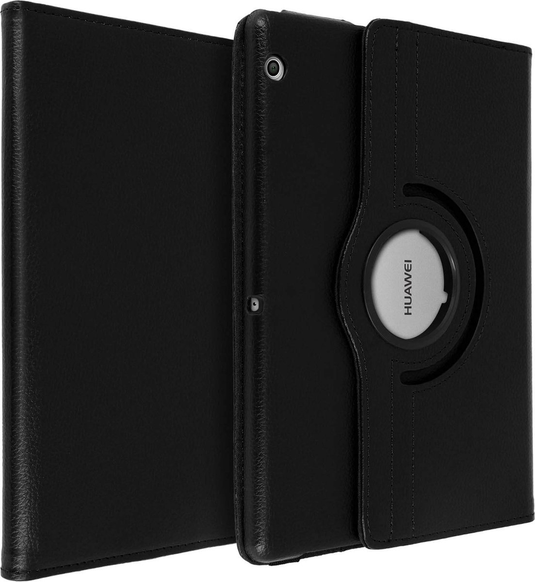 Geschikt voor Huawei MediaPad T3 10'' Flip Cover 360° Roterende Standaard Zwart