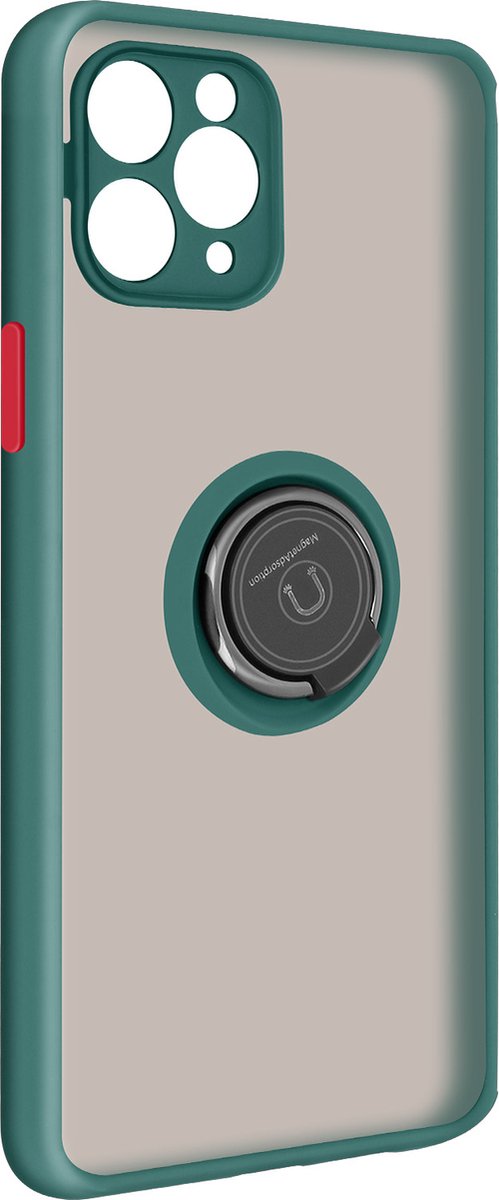 Geschikt voor Apple iPhone11 Pro Bi-materiaal Case Ring Video-Ondersteuning groen